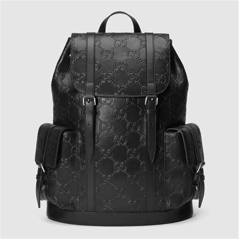 gucci backpack black gg logo|gucci black small backpack.